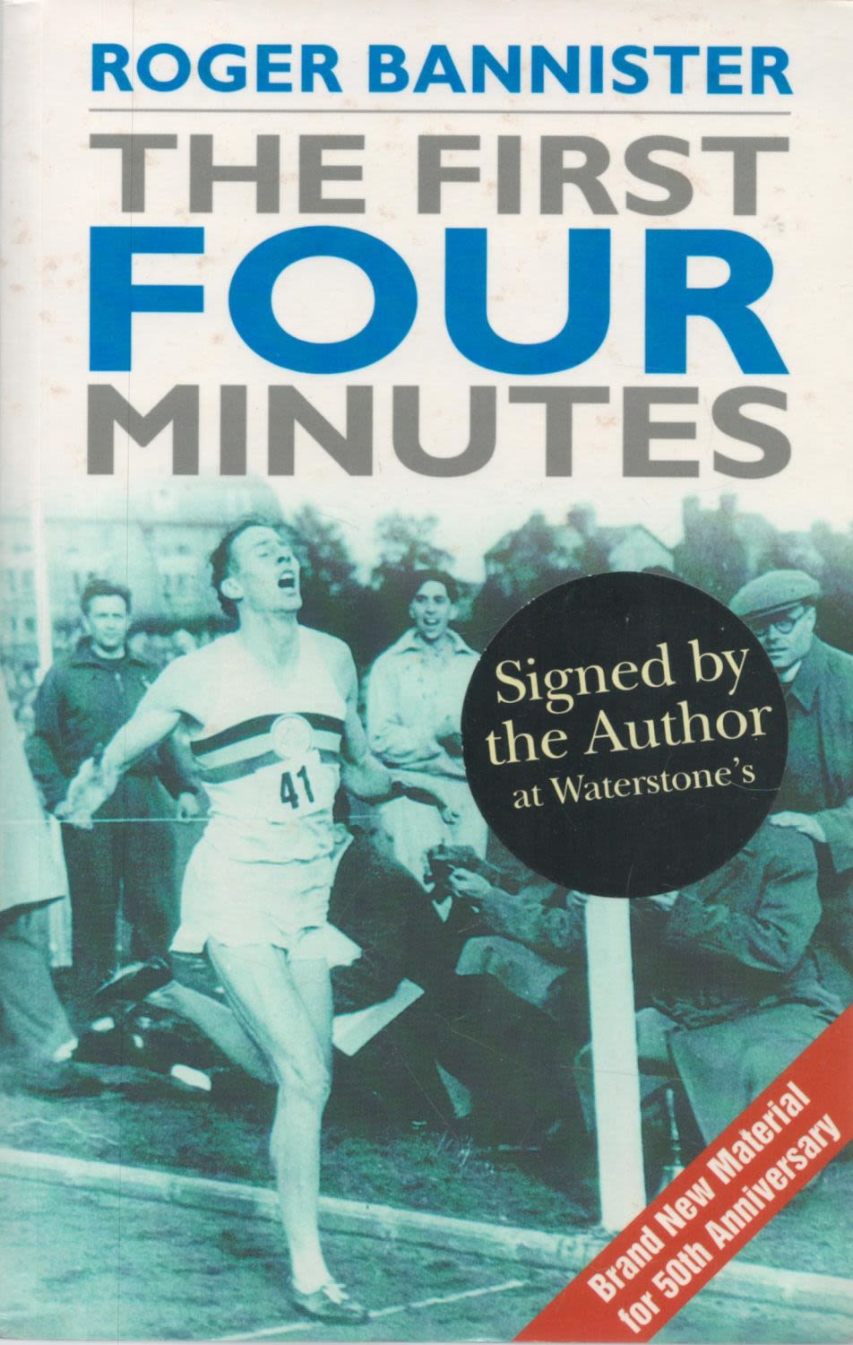 Lot 77: Roger Bannister 4 min mile runner signed paperback...