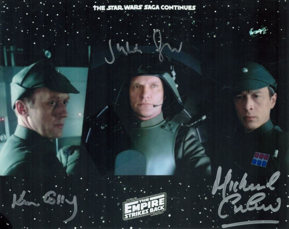 Lot 125: Star Wars Treble signed Empire Strikes back photo....