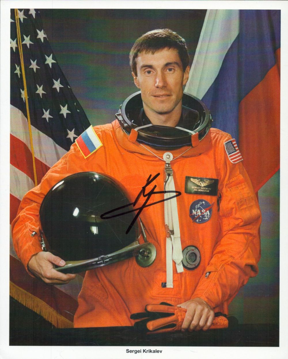 Lot 136: Cosmonaut Sergei Krikalev Portrait signed 10 x 8...
