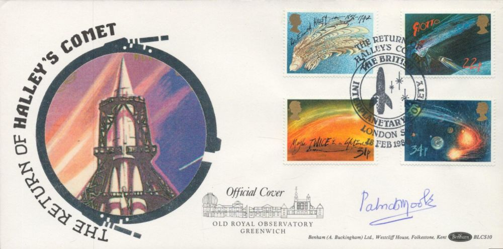 Lot 190: Patrick Moore signed Halleys Comet Benham official FDC...