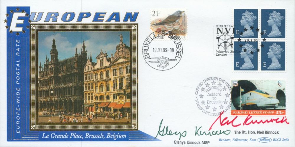 Lot 192: Neil and Glenys Kinnock double signed 1999 Benham...