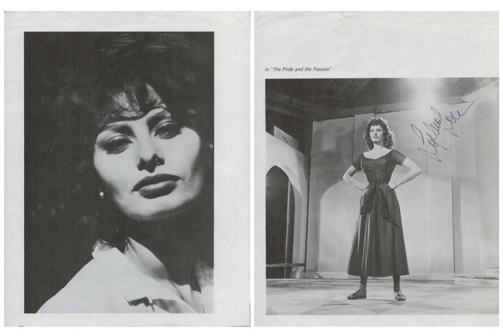 Lot 58: Sophia Loren Signed Black and White Programme Page....