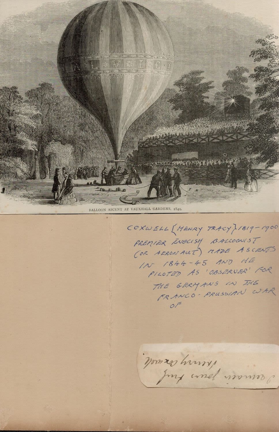 Lot 80: Henry Tracy Coxwell 1890 1900 Historic English Balloonist...