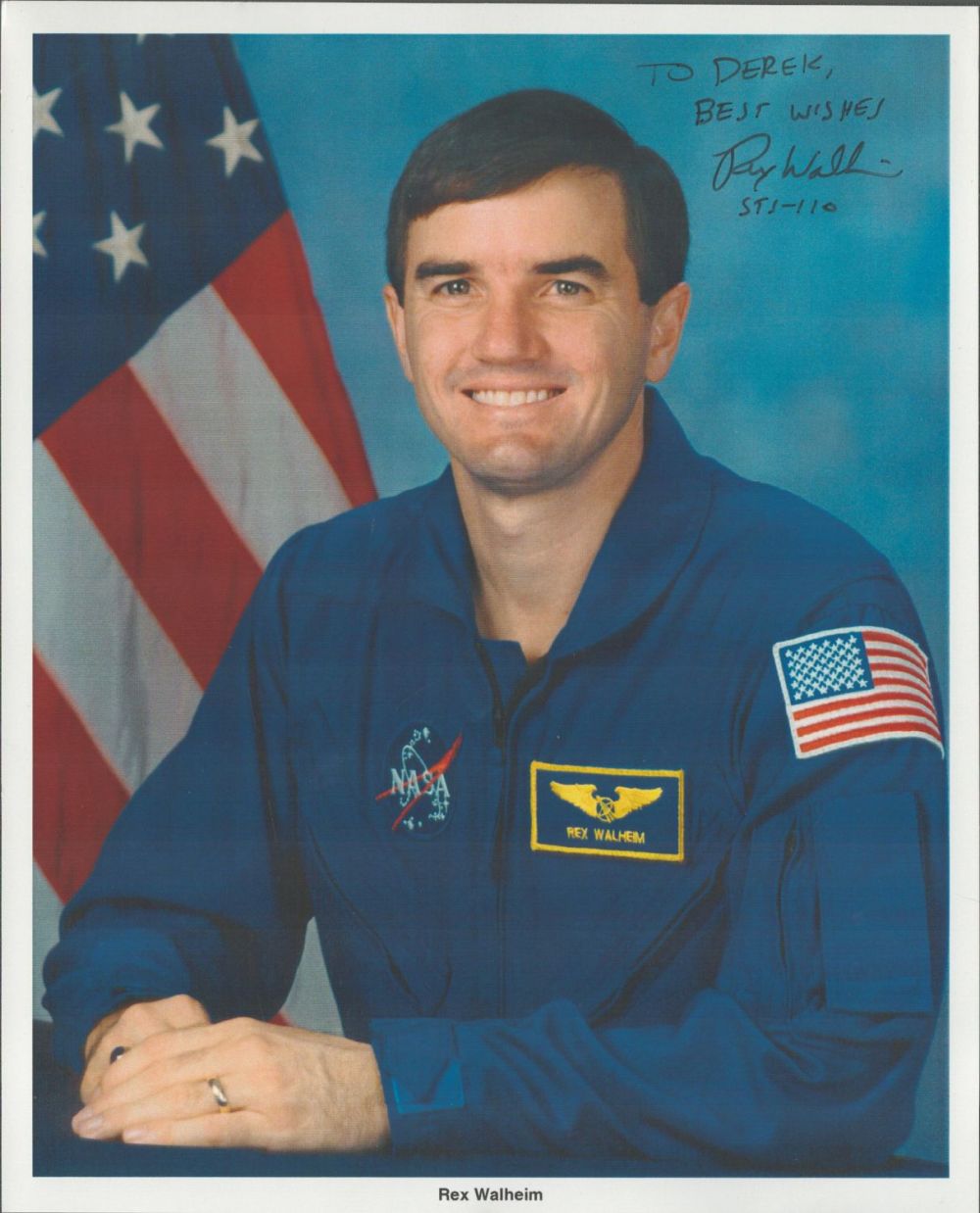 Lot 117: Astronaut Rex Walheim signed 10 x 8 inch...