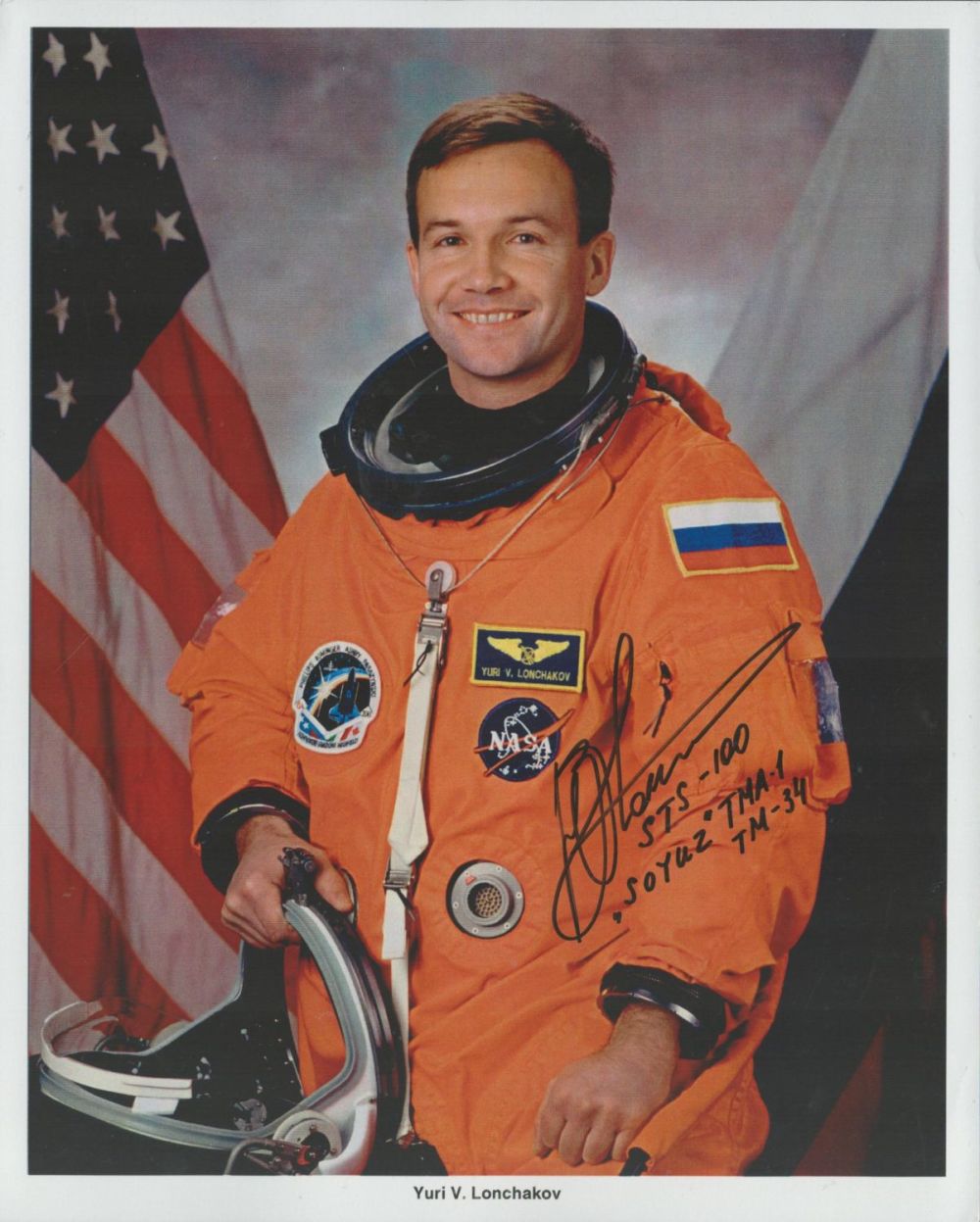 Lot 122: Astronaut Yuri Lonchakov signed 10 x 8 inch...