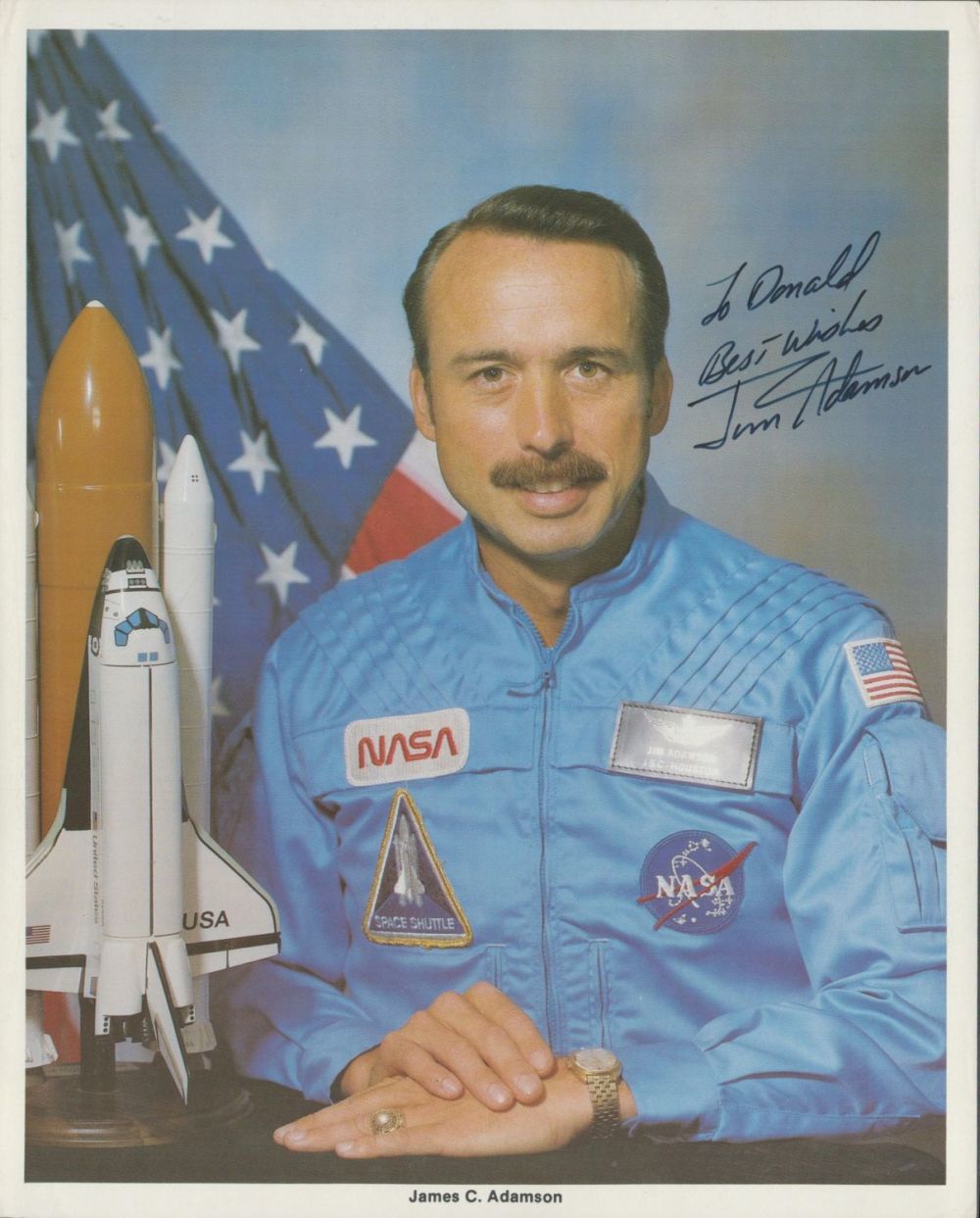 Lot 128: Astronaut James C Adamson signed 10 x 8...