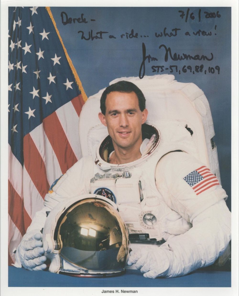 Lot 134: Astronaut James H Newman signed 10 x 8...