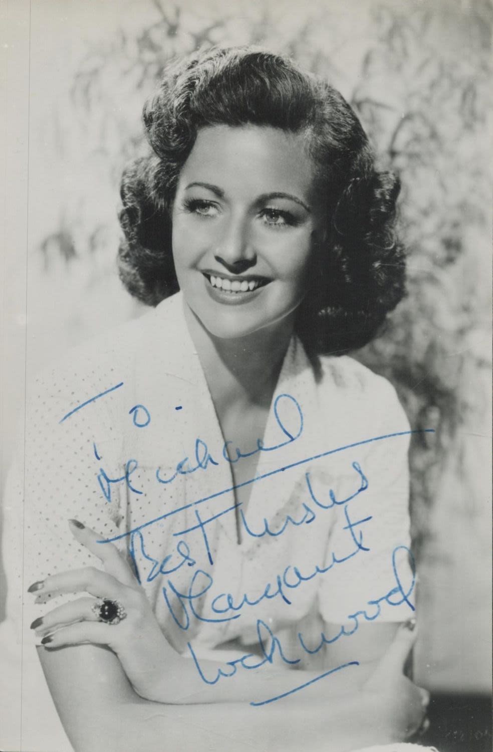 Lot 213: Margaret Lockwood, a signed and dedicated 6x4 photo....