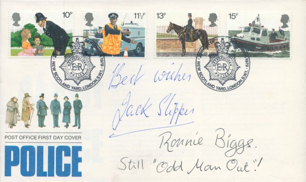 Lot 220: Ronnie Biggs and Jack Slipper. A dual signed...