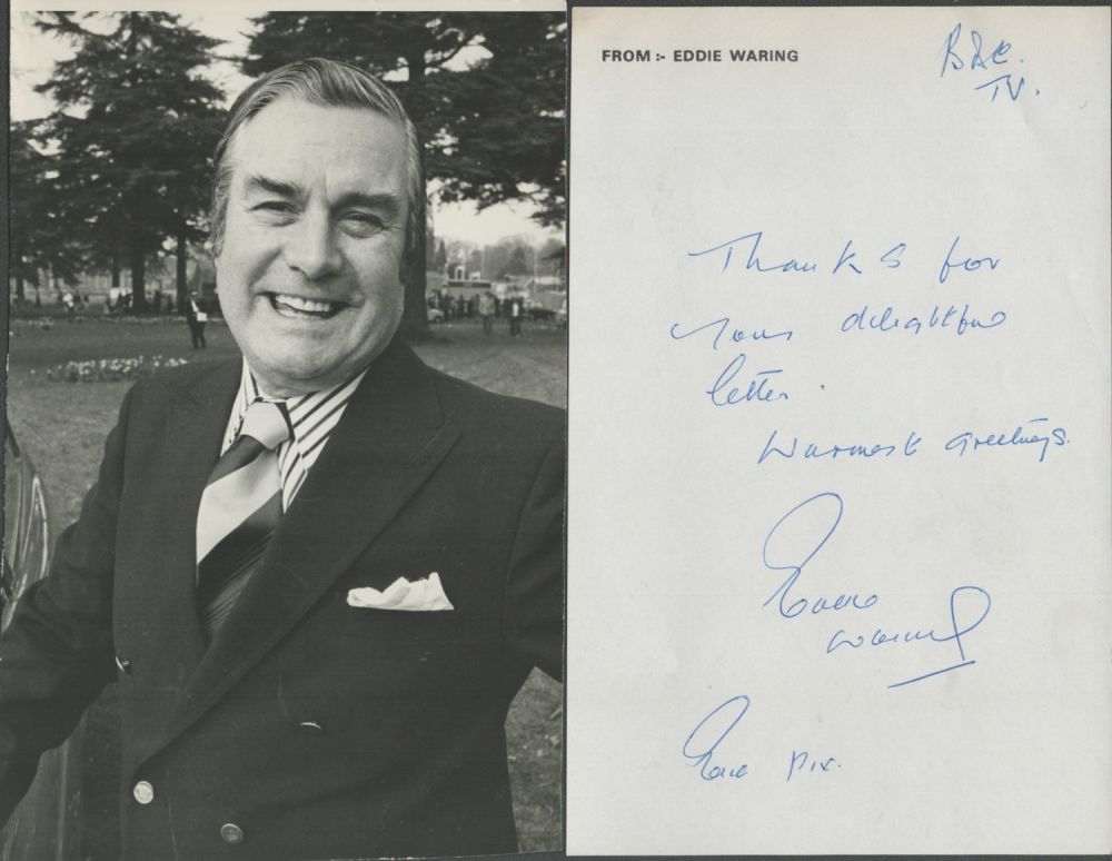 Lot 234: EDDIE WARING signed 8x6inch black and white photo...