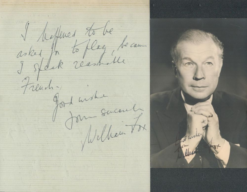 Lot 254: WILLIAM FOX British Character Actor Signed 5x4 black...