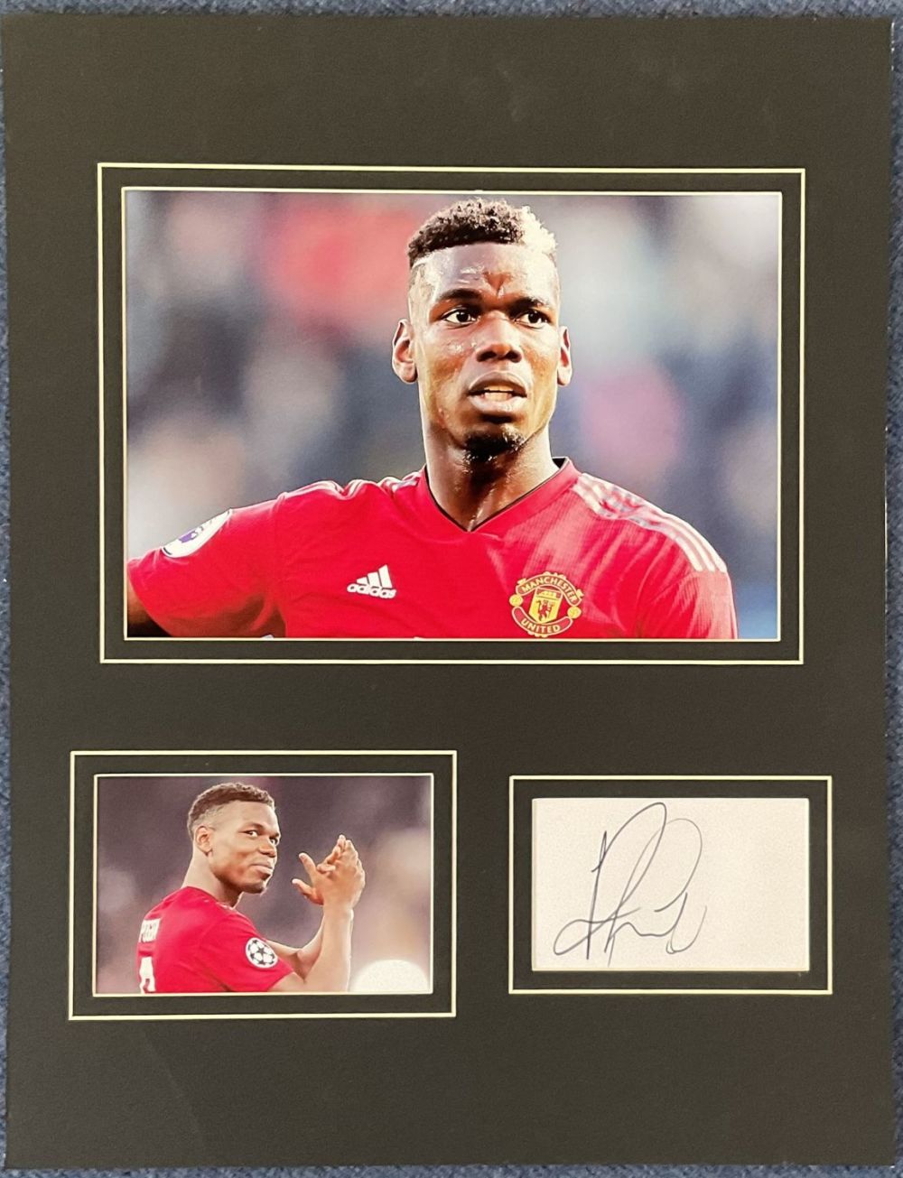 Lot 322: Paul Pogba Signed Card With 20x16 Mounted Manchester...