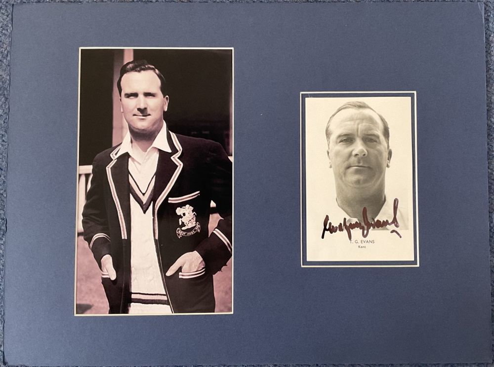 Lot 331: Godfrey Evans (1920-1999) Signed Kent Cricket Photo With...