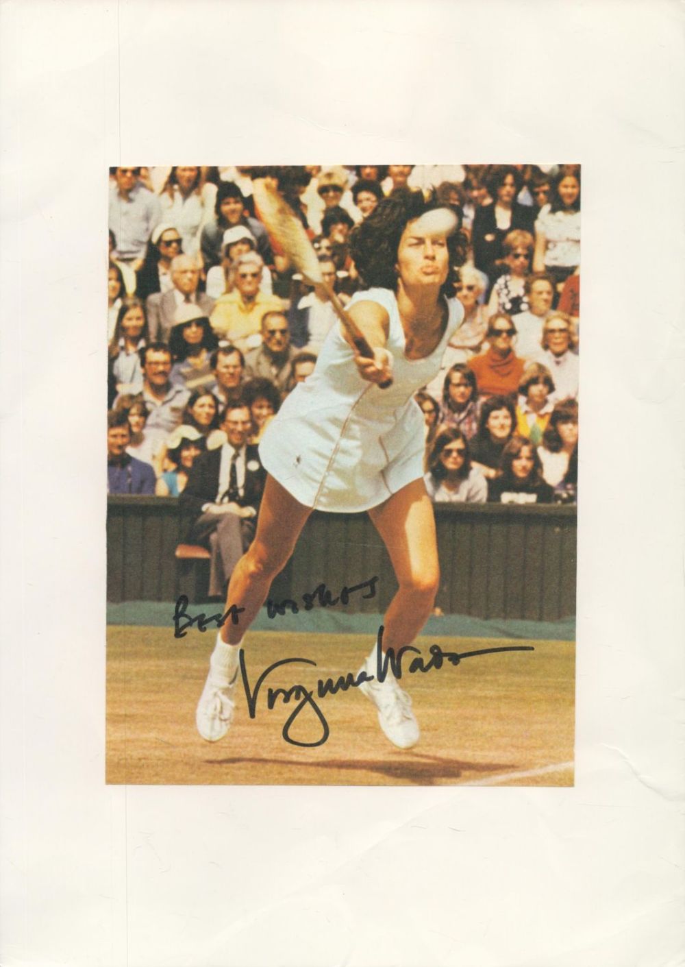 Lot 349: Virginia Wade Signed 8x12 Tennis Photo. Good condition....