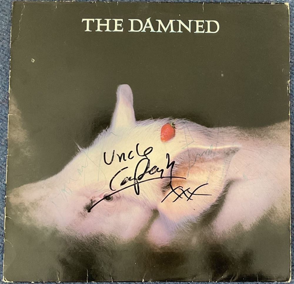 Lot 404: Music. 5 signed The Damned vinyl record sleeve...