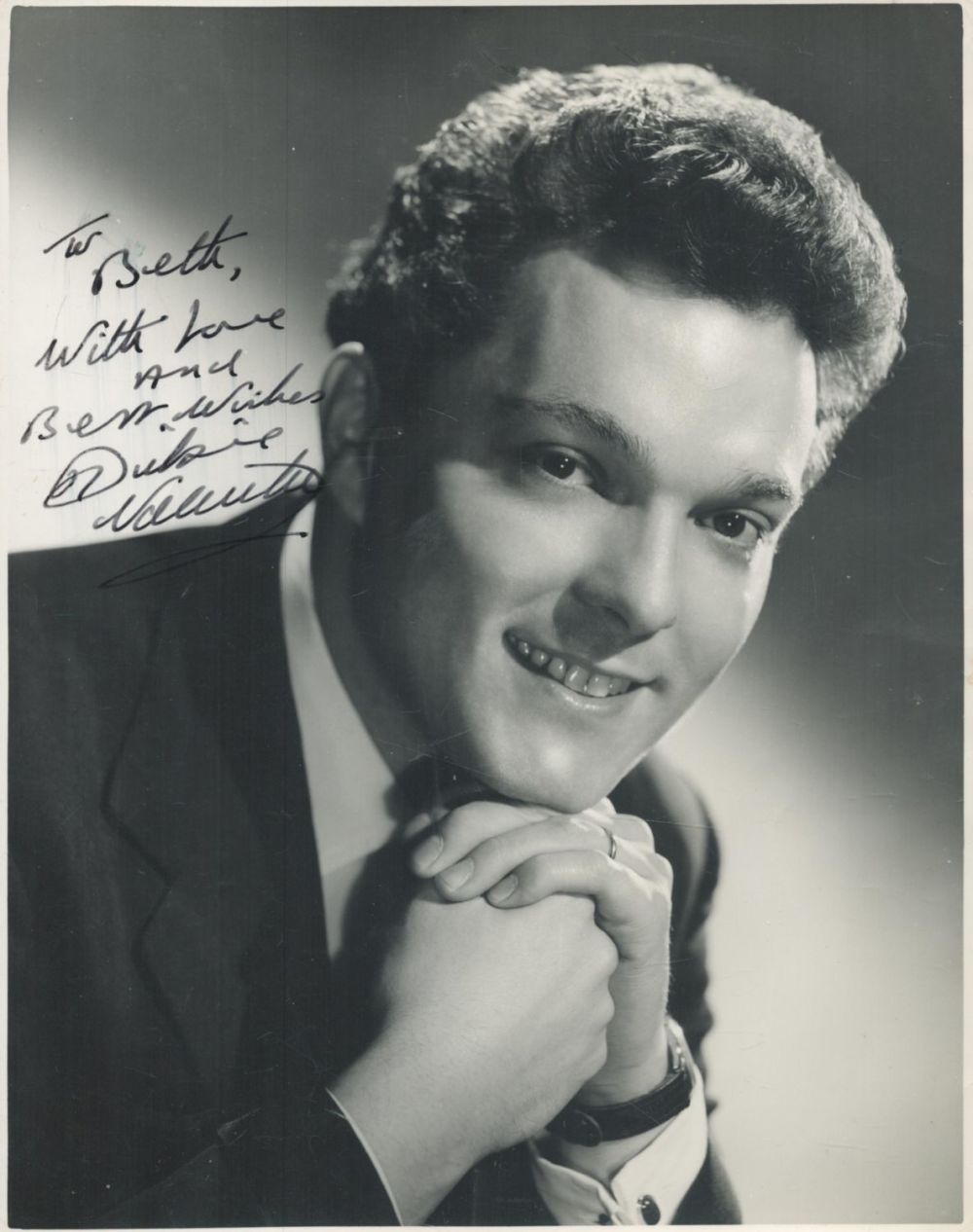 Lot 442: Music. Dickie Valentine signed 10 x 8 inch...