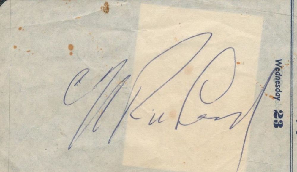 Lot 445: British Singer Cliff Richard Signed 4 x 2.5...