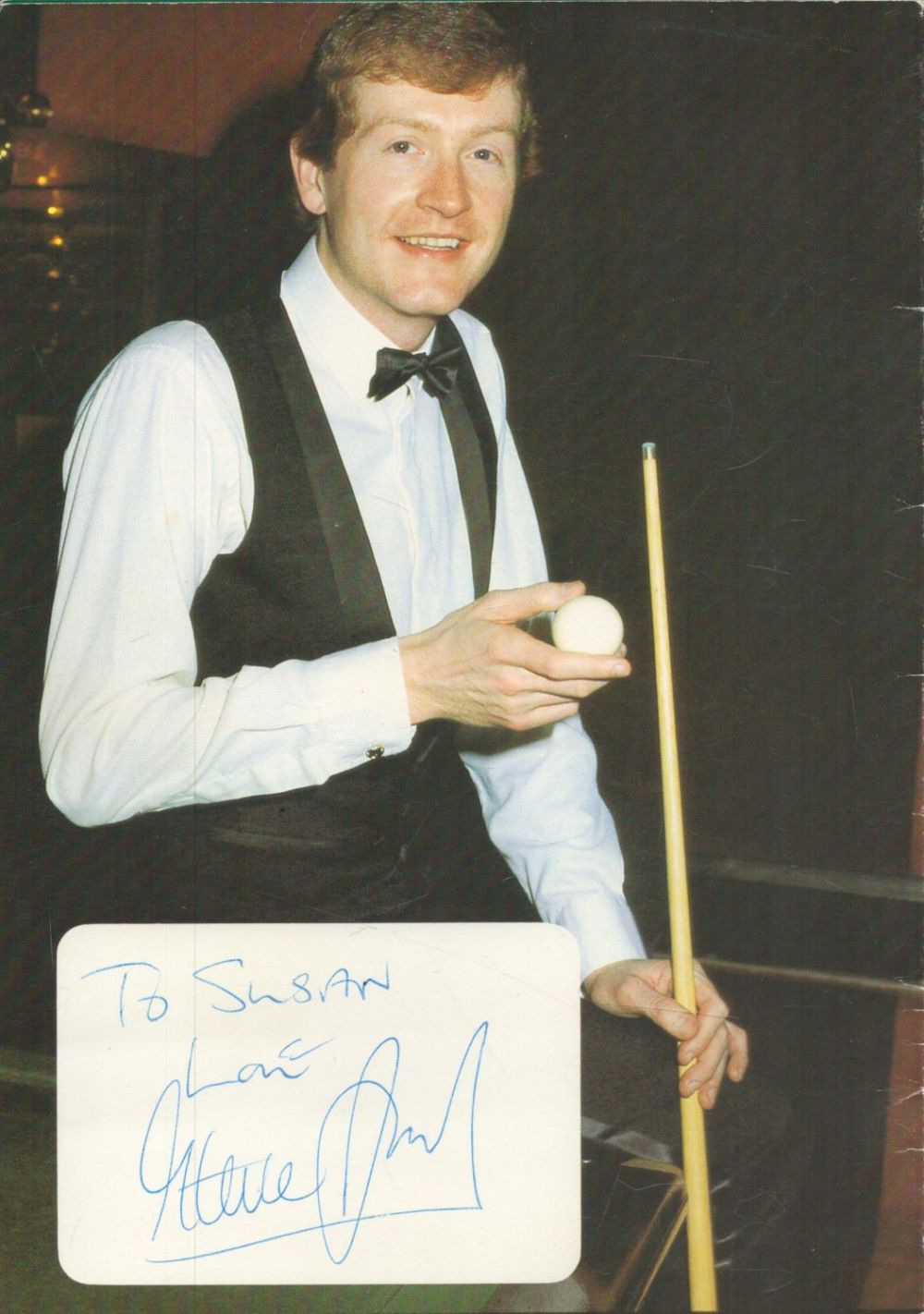 Lot 448: Snooker. Steve Davis Signed John Smith's and Steve...