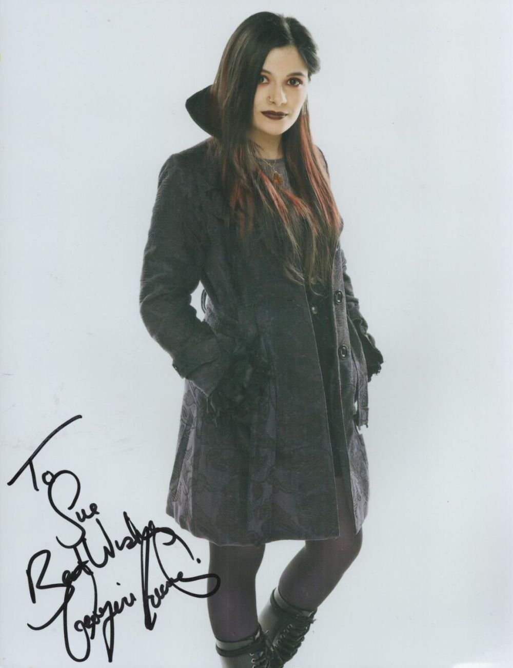 Lot 456: Georgina Leonidas signed colour photo Dedicated. An English...