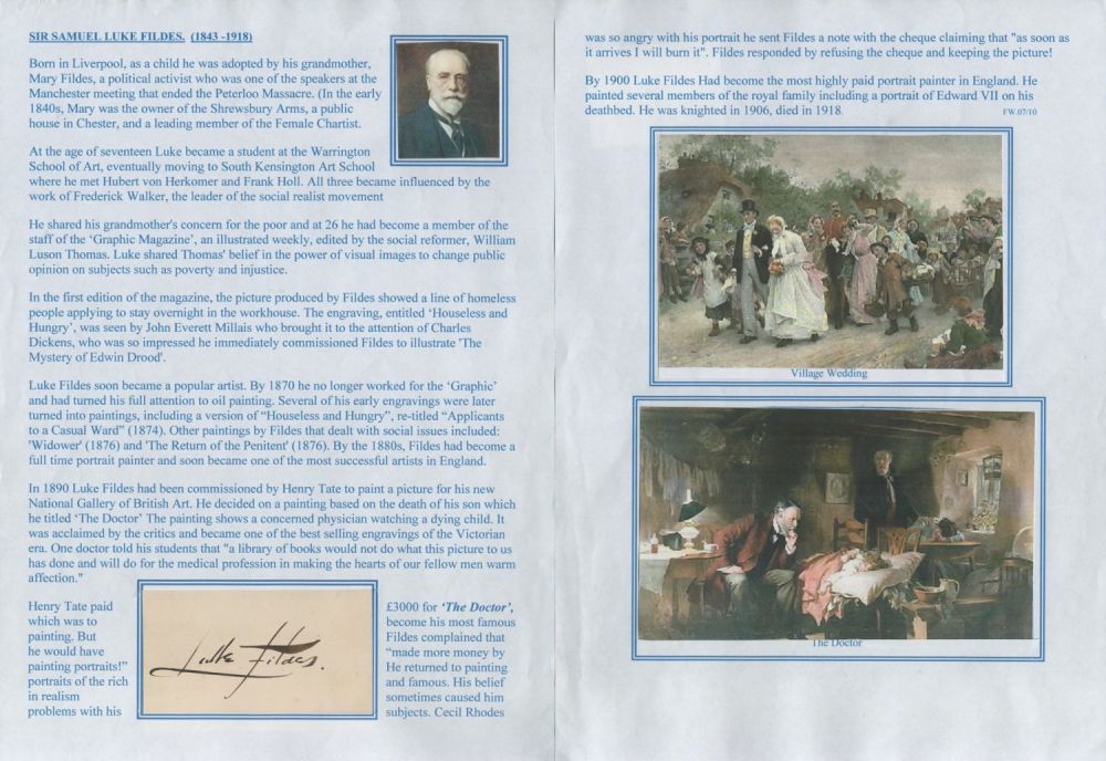 Lot 483: Sir Samuel Luke Fildes signed (1843 - 1918)...