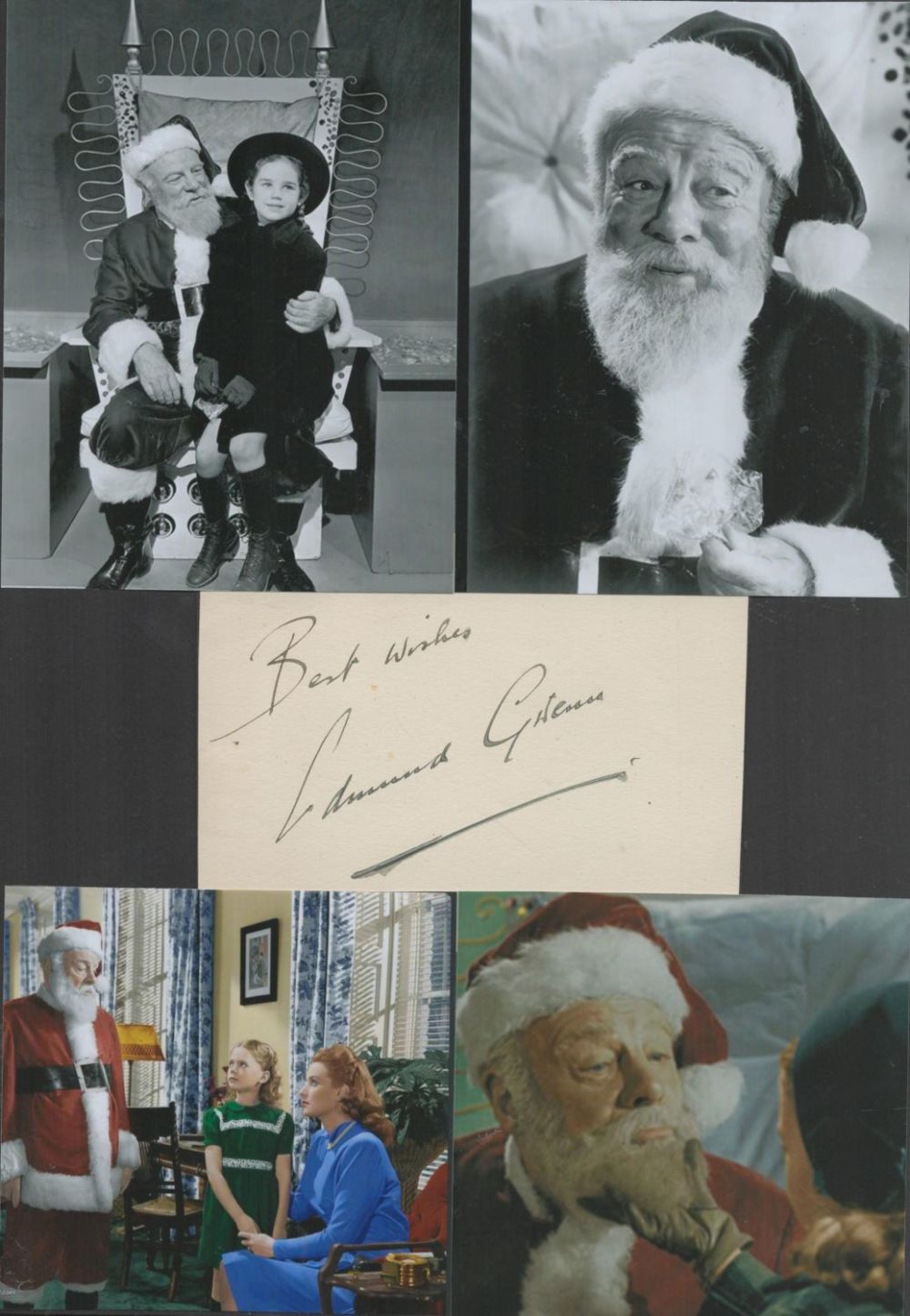 Lot 493: Edmund Gwenn Signature include signed white card plus...