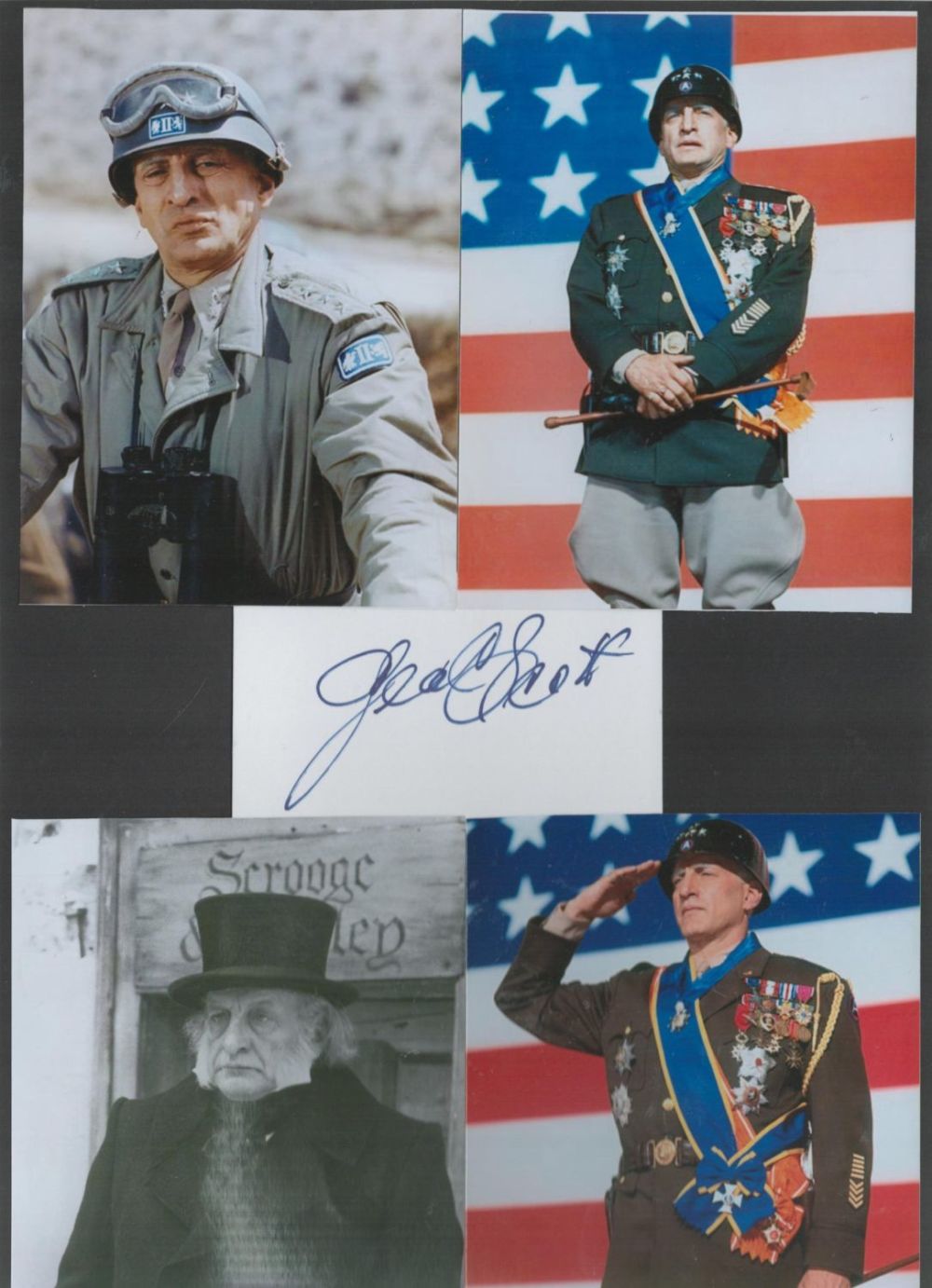 Lot 496: George C Scott Signature include signed white card...