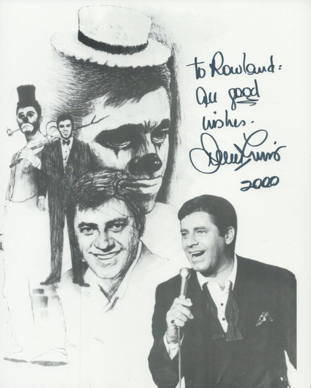 Lot 530: American Comedian Jerry Lewis Signed 10 x 8...