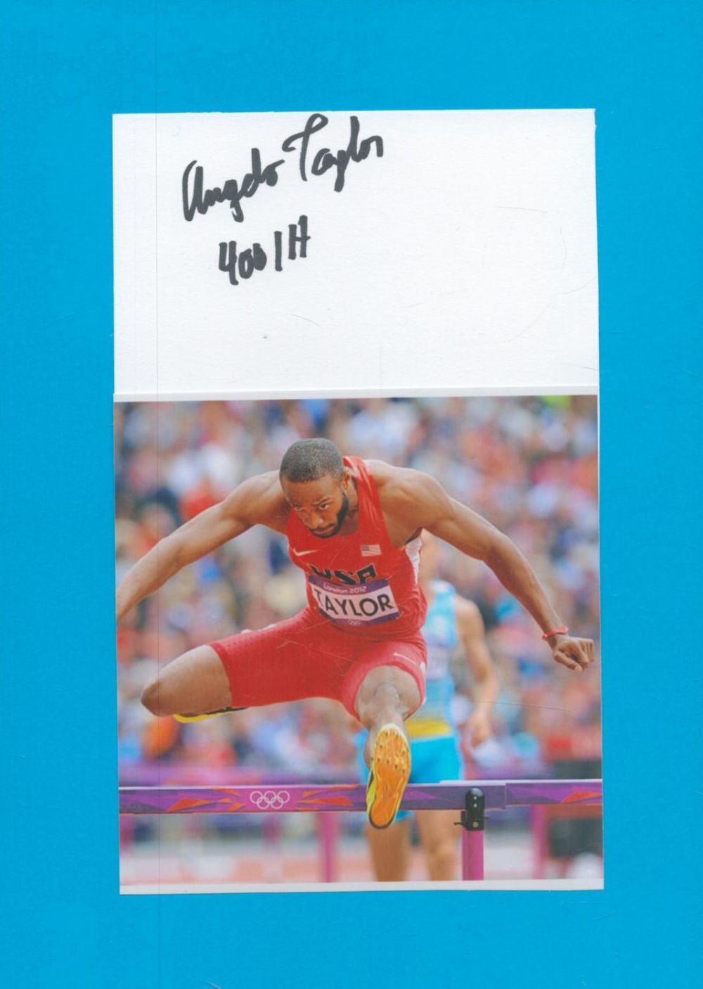 Lot 106: Athletics Angelo Taylor 8x6 inch signature piece includes...