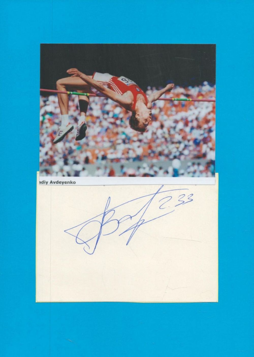 Lot 109: Athletics Hennadiy Avdyeyenko 8x6 inch signature piece includes...