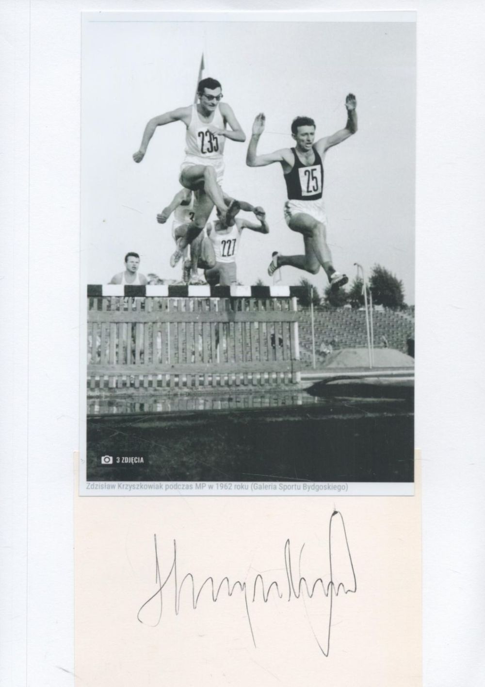 Lot 116: Athletics Zdzis?aw Krzyszkowiak 8x6 inch signature piece includes...