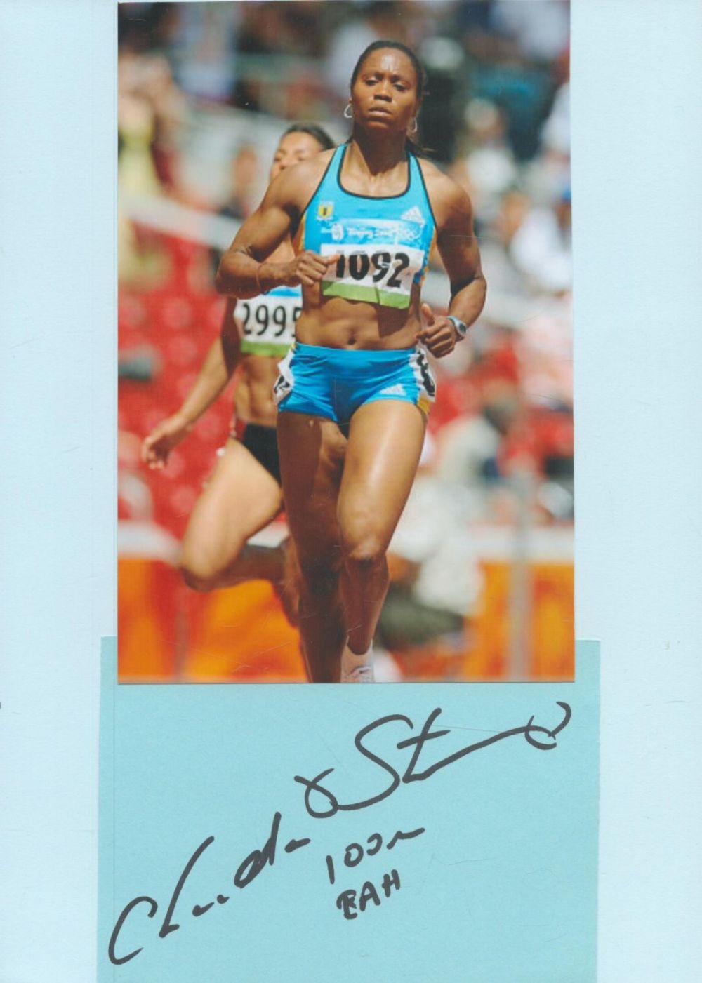 Lot 132: Athletics Chandra Stirrup 8x6 inch signature piece includes...