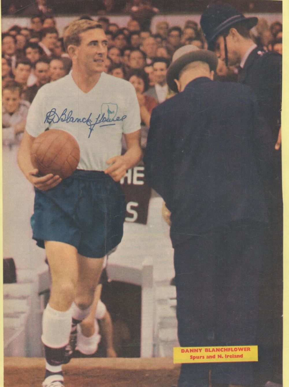 Lot 158: Football Danny Blanchflower signed 12x8 inch colour magazine...