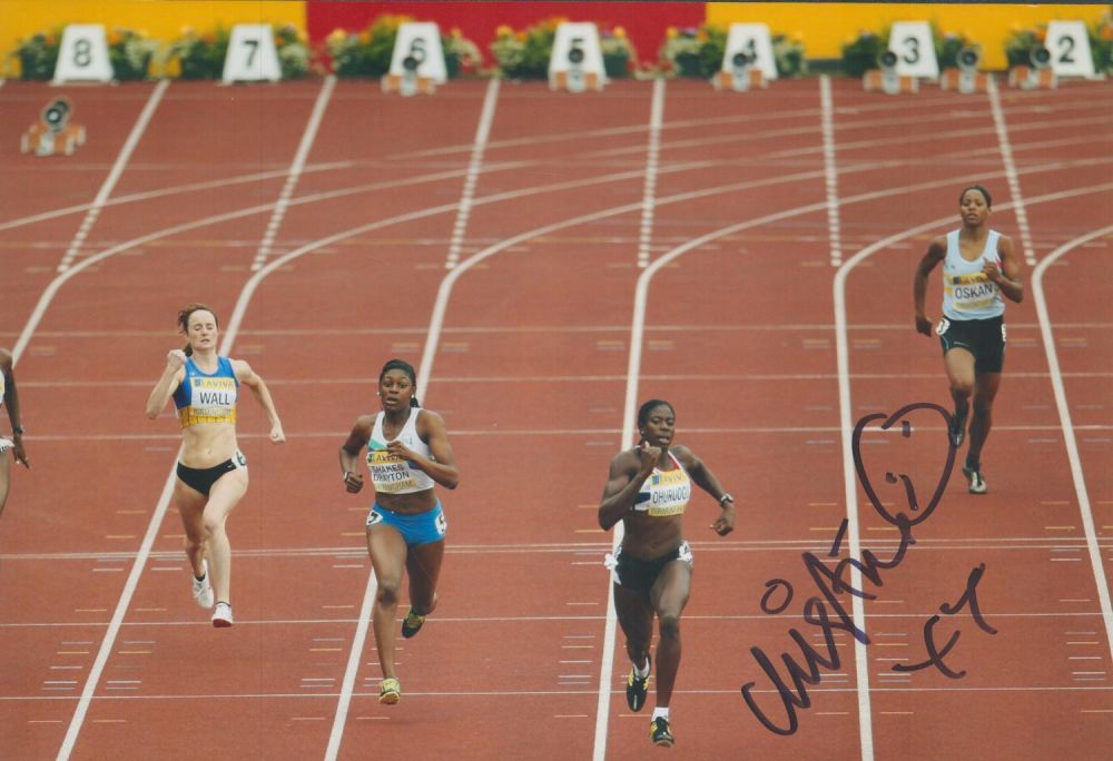 Lot 170: Athletics Christine Ohuruogu signed 12x8 inch colour photo....