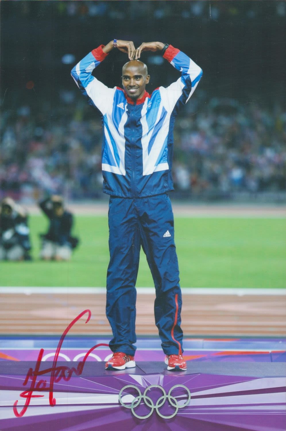 Lot 179: Athletics Mo Farah signed 12x8 inch 2012 London...