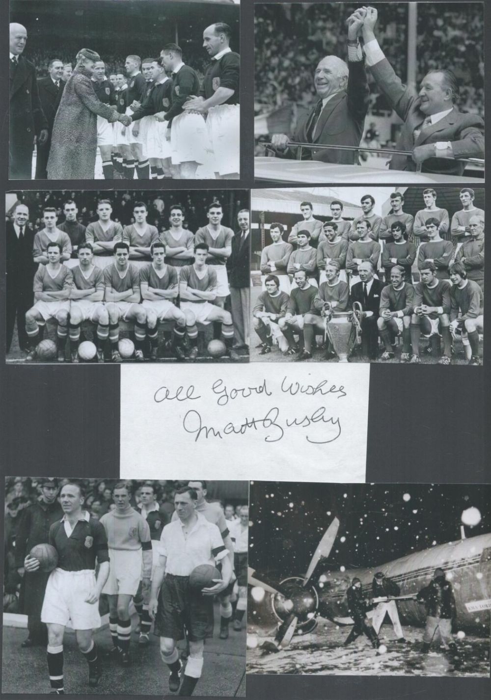 Lot 216: Football Sir Matt Busby 12x8 inch signature piece...