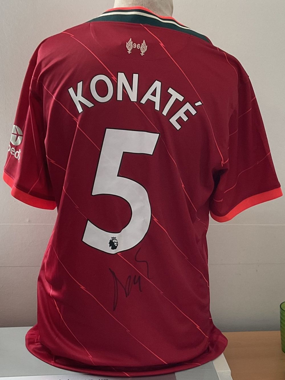 Lot 235: Football Ibrahima Konate signed Liverpool F.C replica home...