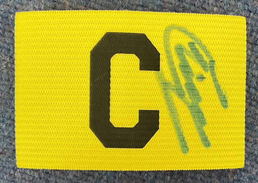 Lot 251: Football Chris Waddle signed yellow Captains Armband. Good...