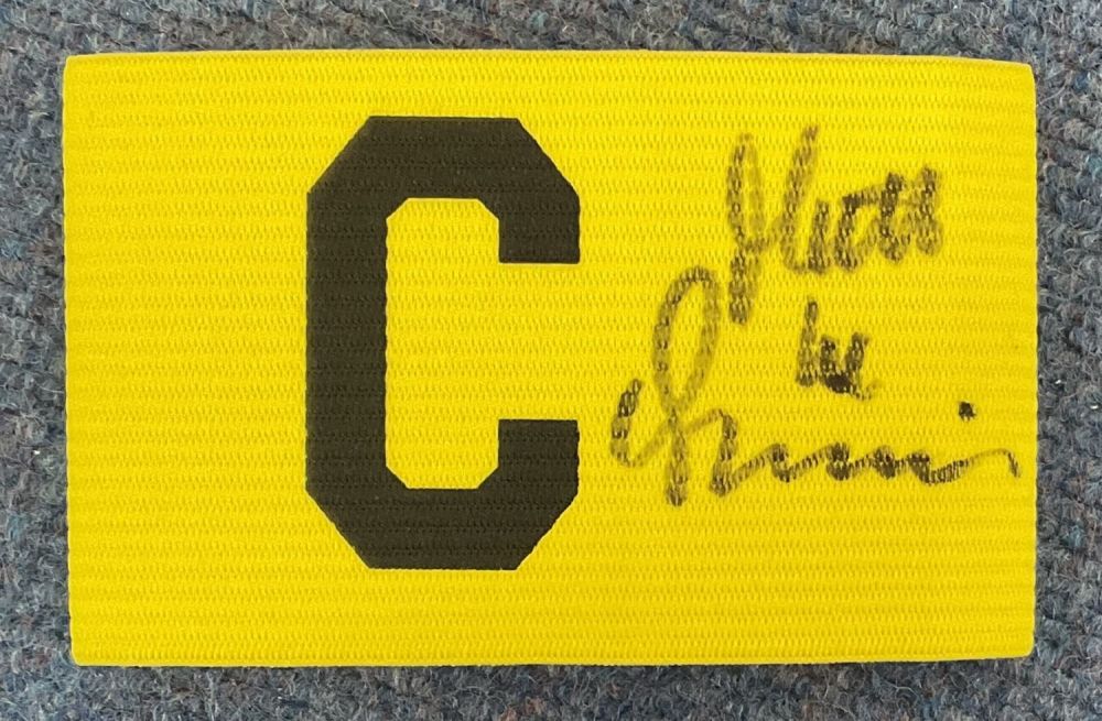 Lot 252: Football Matt Le Tissier signed yellow Captains armband....