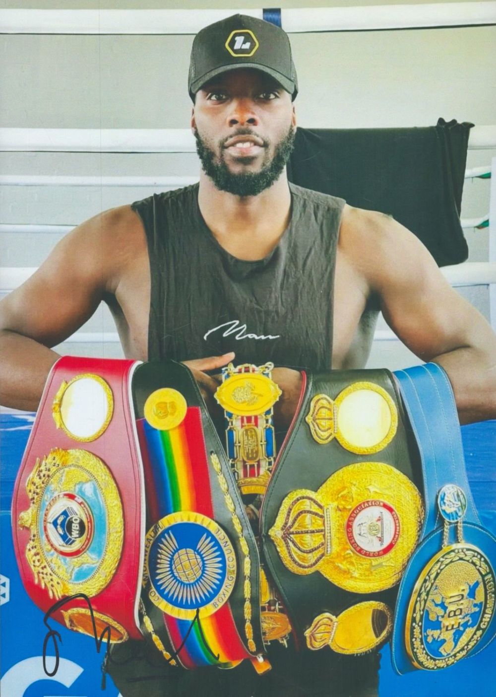 Lot 262: Boxing Lawrence Okolie signed 12x8 inch colour photo....