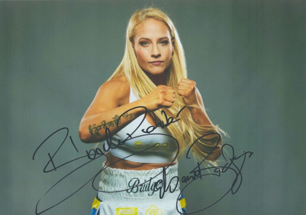 Lot 272: Boxing Ebanie Bridges signed 12x8 inch colour photo....