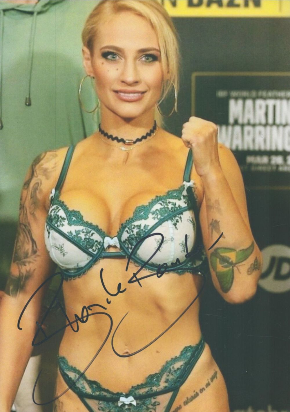 Lot 273: Boxing Ebanie Bridges signed 12x8 inch colour photo....