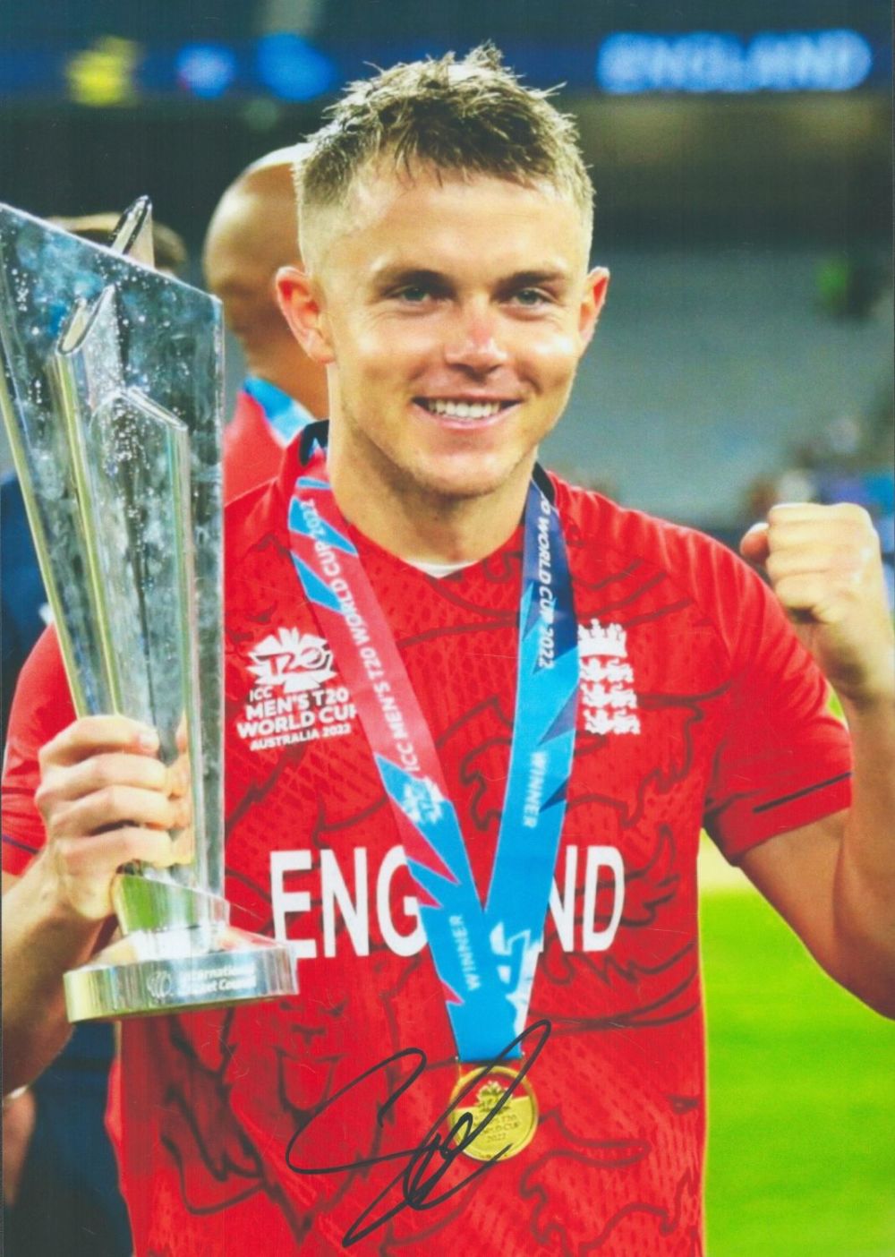 Lot 279: Cricket Sam Curran signed 12x8 inch colour photo....