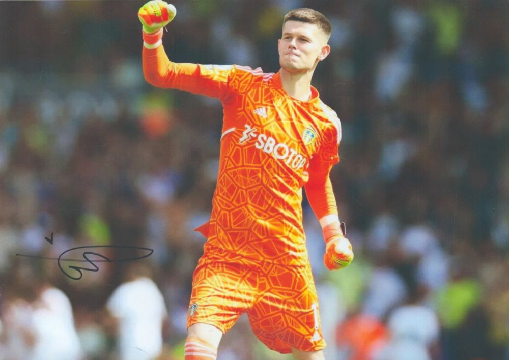 Lot 381: Football Illan Meslier signed Leeds United 12x8 inch...