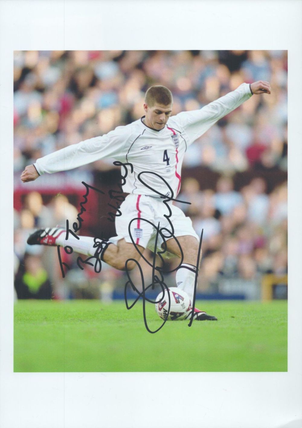 Lot 399: Football Steven Gerrard signed 12x8 inch colour photo...