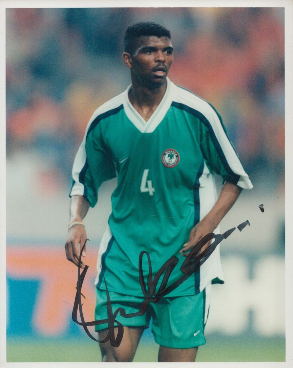 Lot 420: Football Nwankwo Kanu signed 10x8 inch colour photo...