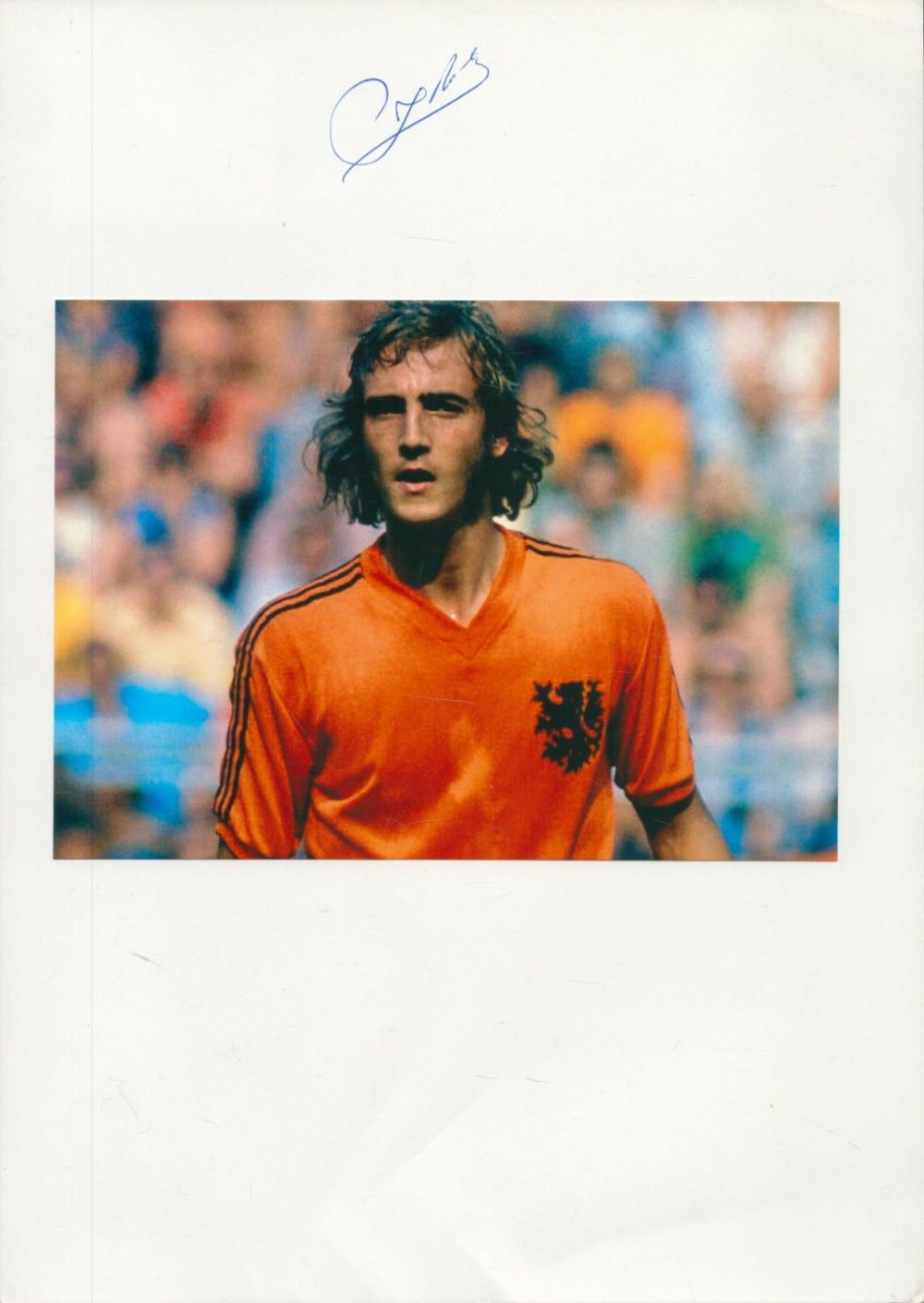 Lot 472: Football Johan Neeskens 12x8 inch overall signture piece...