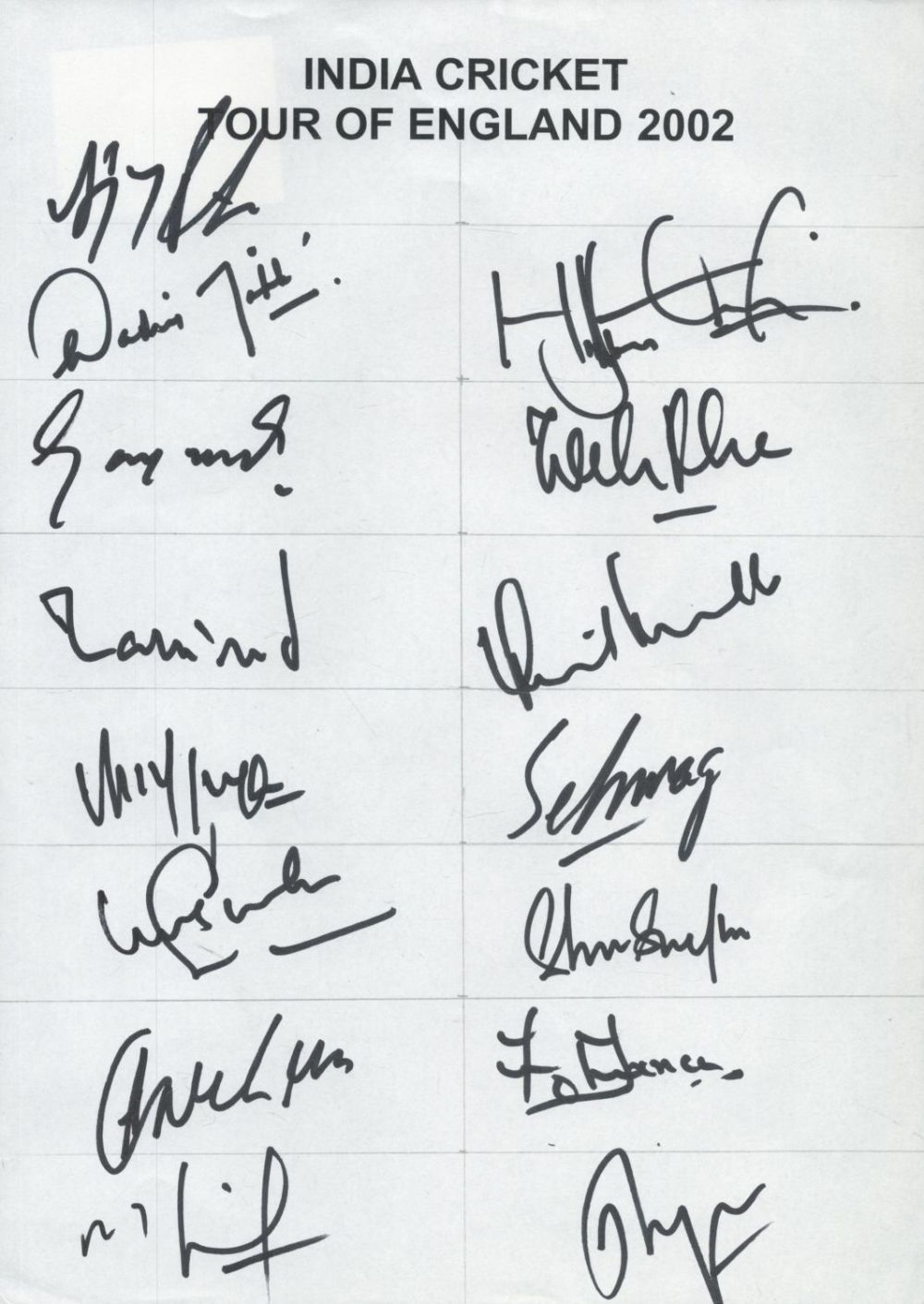 Lot 479: Cricket India Cricket tour of England 2002 A4...
