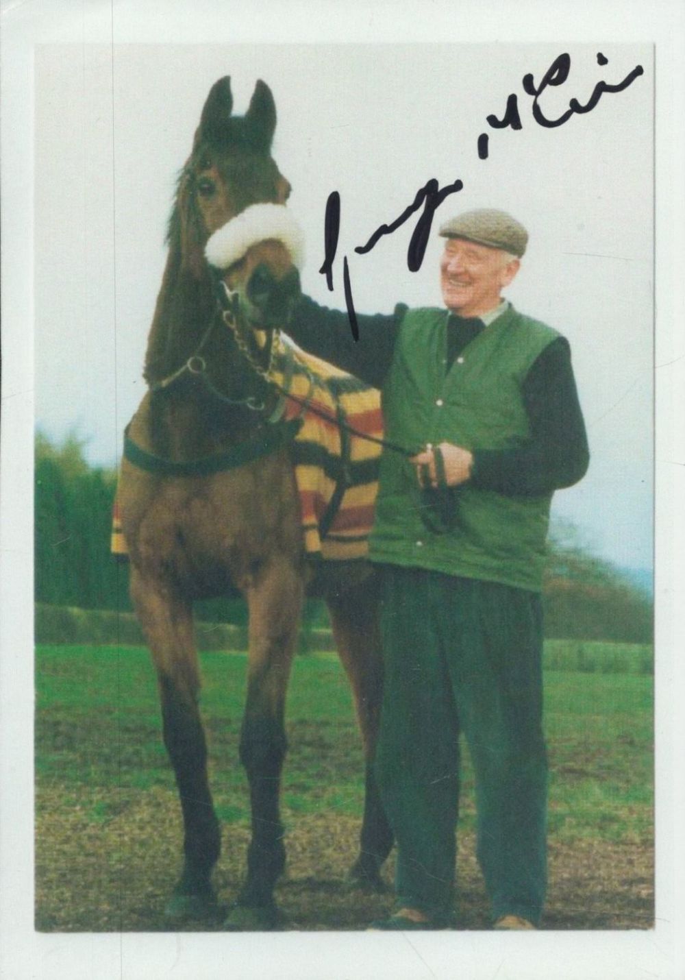Lot 489: Horse Racing Ginger McCain signed 7x5 inch colour...