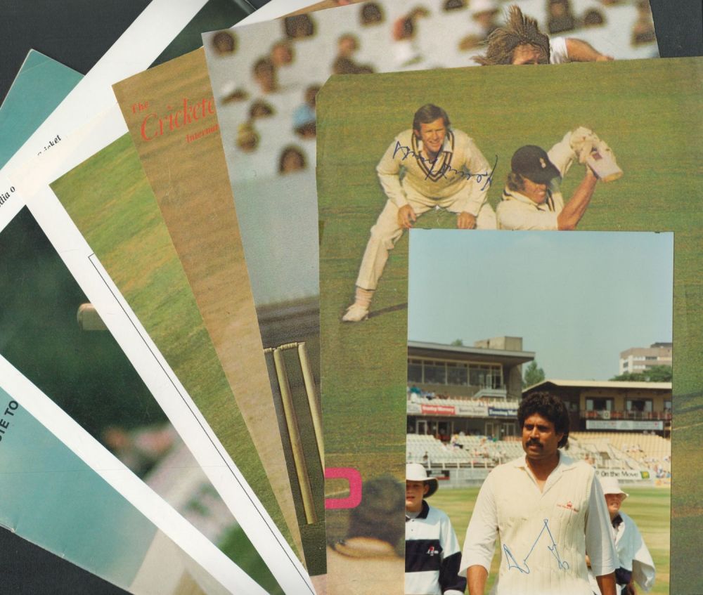 Lot 490: Cricket collection 8 items includes signed photos, colour...