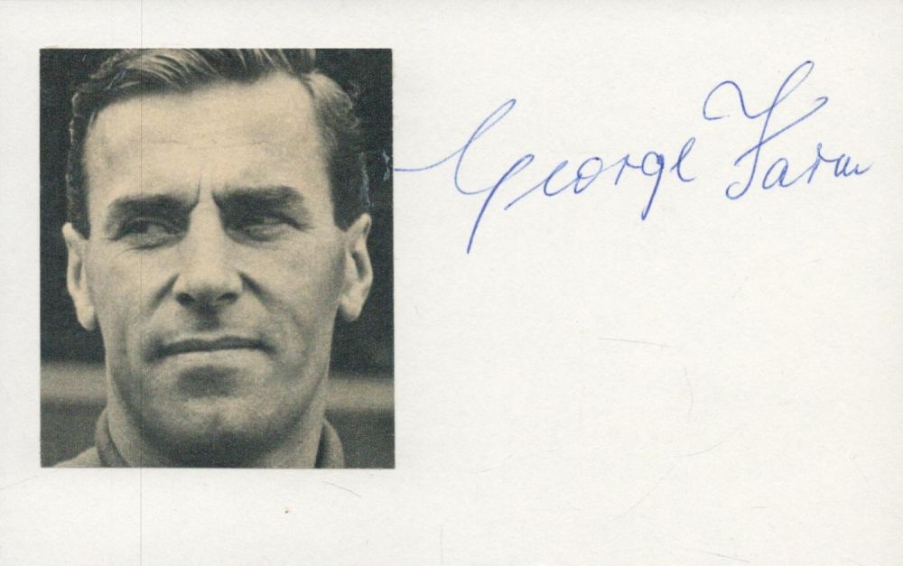 Lot 501: Football George Farm Blackpool Legend signed 6x4 white...